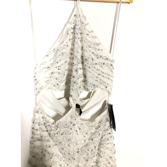 Retrofete Hendrix Dress Sequin Tiger Stripe White NWT L - Picture 10 of 13